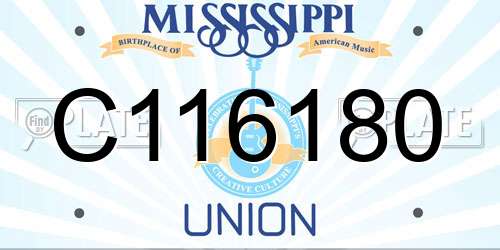 C116180 Mississippi License Plate
