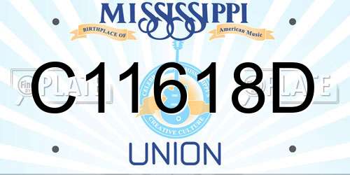 C11618D Mississippi License Plate