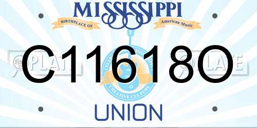 C11618O Mississippi License Plate