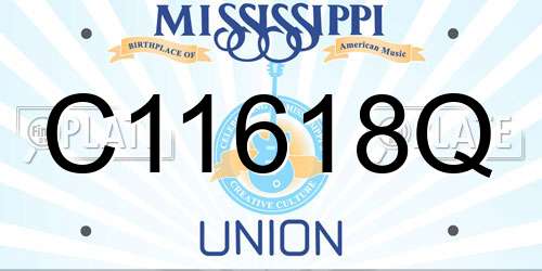 C11618Q Mississippi License Plate