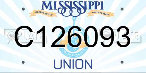 C126093 Mississippi License Plate