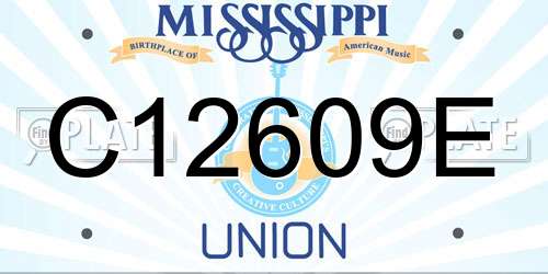 C12609E Mississippi License Plate