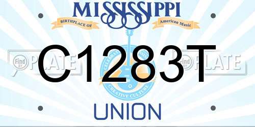 C1283T Mississippi License Plate