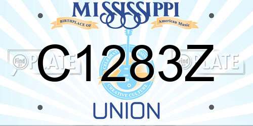C1283Z Mississippi License Plate