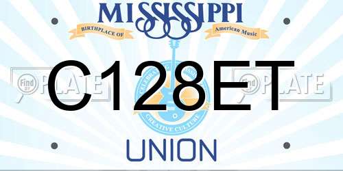 C128ET Mississippi License Plate