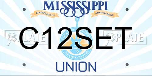 C12SET Mississippi License Plate