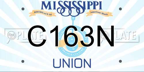 C163N Mississippi License Plate