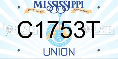 C1753T Mississippi License Plate