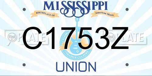 C1753Z Mississippi License Plate