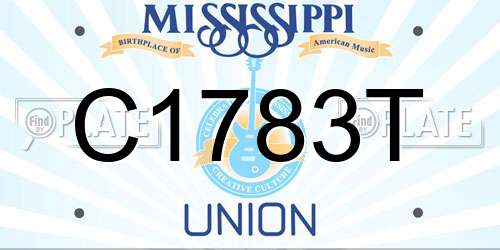 C1783T Mississippi License Plate