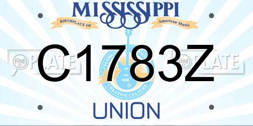 C1783Z Mississippi License Plate