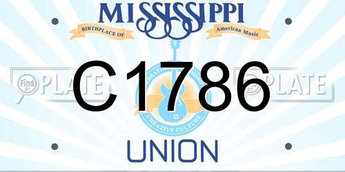 C1786 Mississippi License Plate