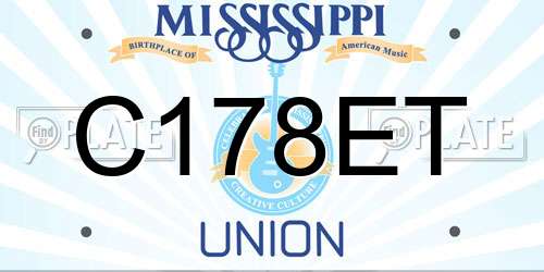 C178ET Mississippi License Plate