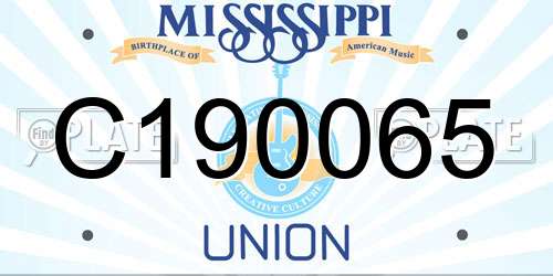 C190065 Mississippi License Plate