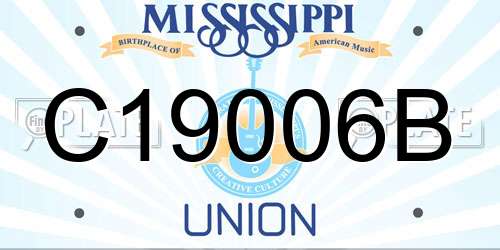 C19006B Mississippi License Plate