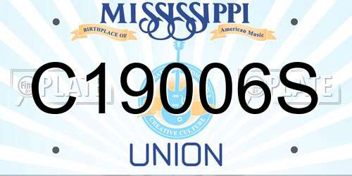 C19006S Mississippi License Plate