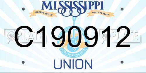 C190912 Mississippi License Plate
