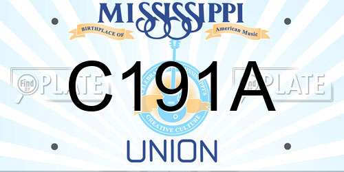 C191A Mississippi License Plate