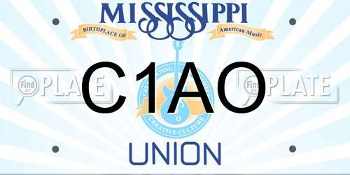 C1AO Mississippi License Plate
