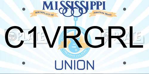 C1VRGRL Mississippi License Plate