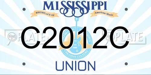 C2012C Mississippi License Plate