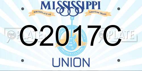 C2017C Mississippi License Plate
