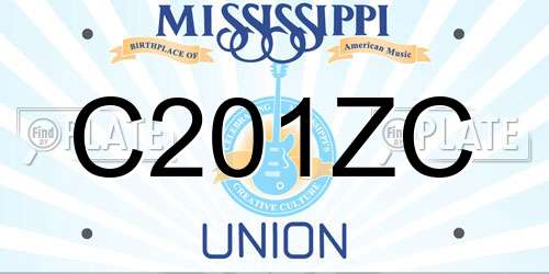 C201ZC Mississippi License Plate