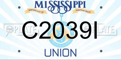 C2039I Mississippi License Plate