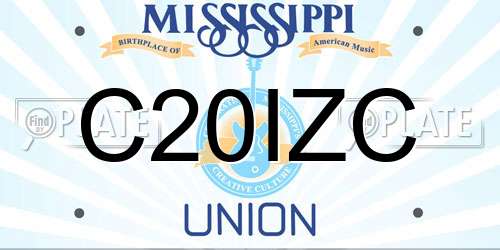 C20IZC Mississippi License Plate