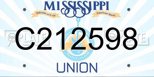 C212598 Mississippi License Plate