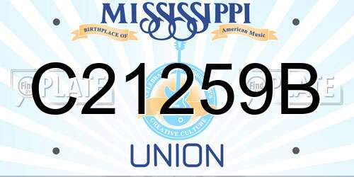 C21259B Mississippi License Plate