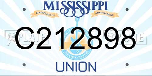 C212898 Mississippi License Plate