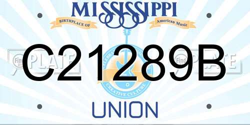C21289B Mississippi License Plate