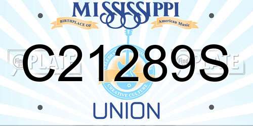 C21289S Mississippi License Plate