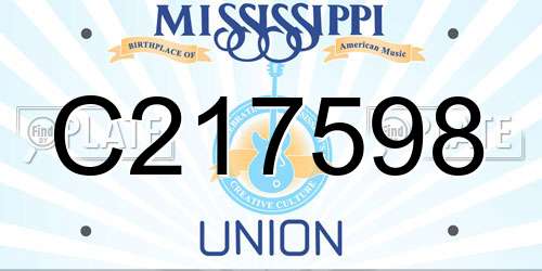 C217598 Mississippi License Plate