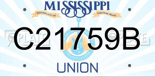 C21759B Mississippi License Plate