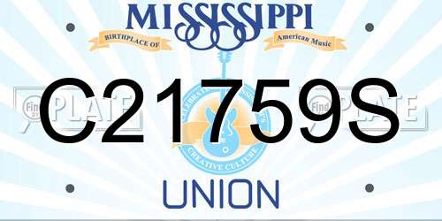 C21759S Mississippi License Plate