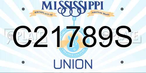 C21789S Mississippi License Plate
