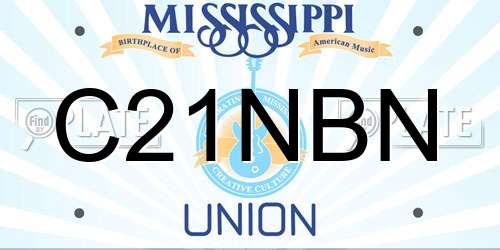 C21NBN Mississippi License Plate