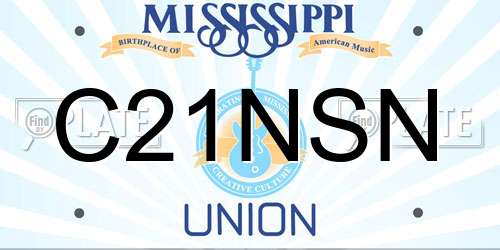 C21NSN Mississippi License Plate