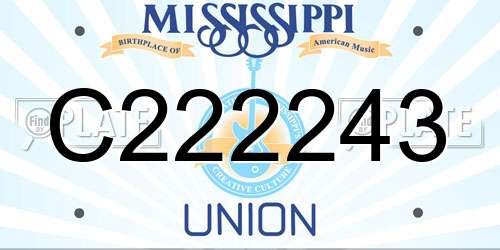 C222243 Mississippi License Plate