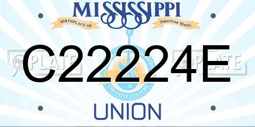 C22224E Mississippi License Plate