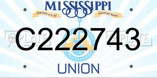 C222743 Mississippi License Plate