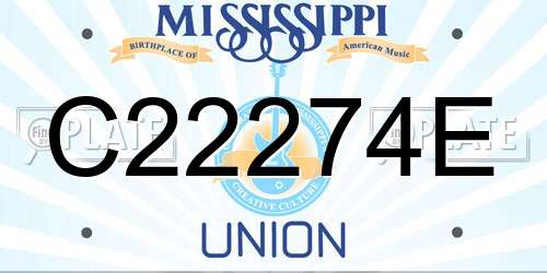 C22274E Mississippi License Plate