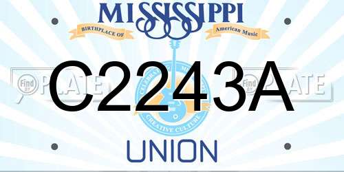 C2243A Mississippi License Plate