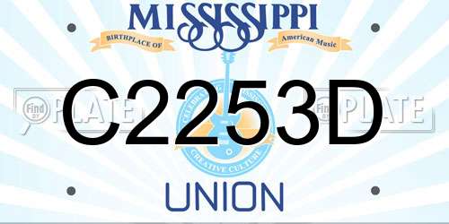 C2253D Mississippi License Plate