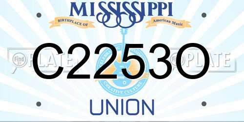 C2253O Mississippi License Plate