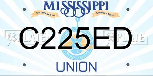 C225ED Mississippi License Plate