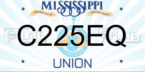 C225EQ Mississippi License Plate