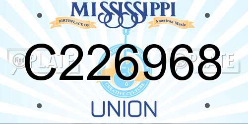 C226968 Mississippi License Plate